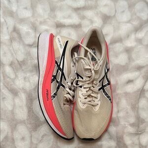 ASICS Women's Athletic Shoes - Cream and Red